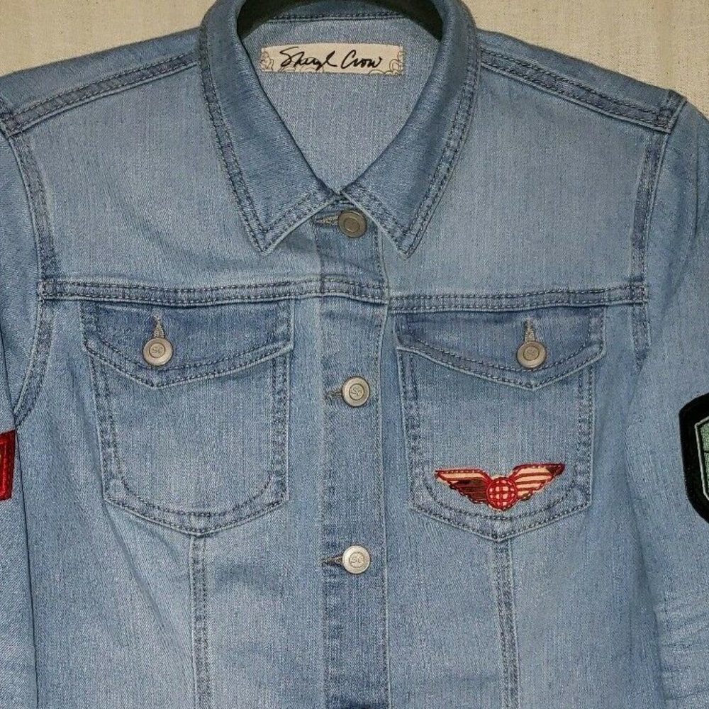 Sheryl Crow Womens Sz S Denim Jacket Faded Blue